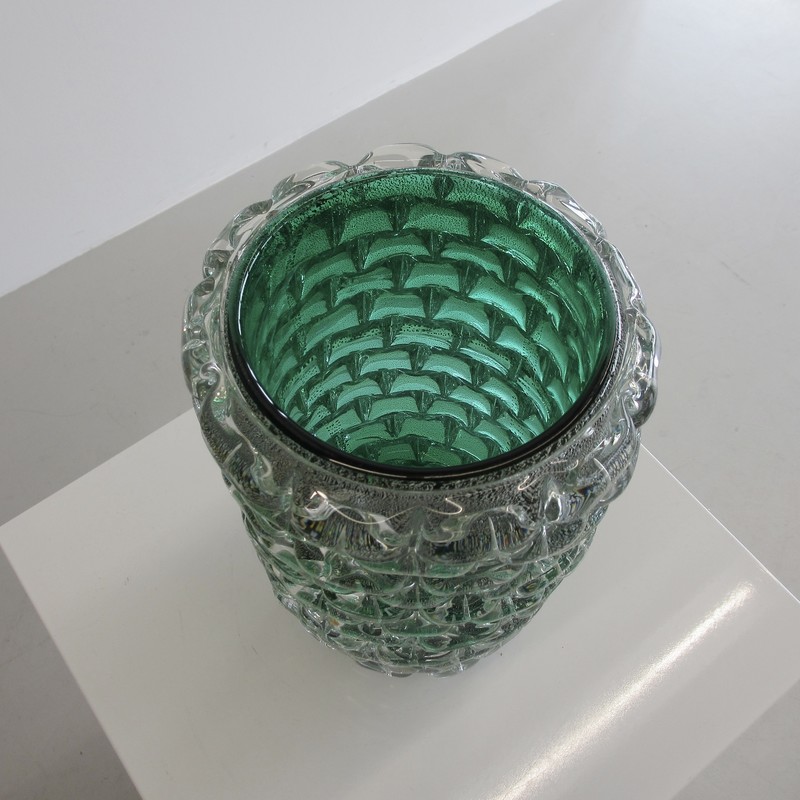 MURANO Glass Vase, Italy (green)