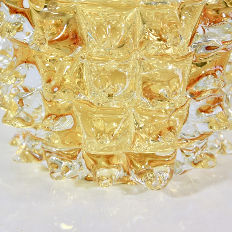 MURANO Glass Vase, Italy (Yellow spikes)