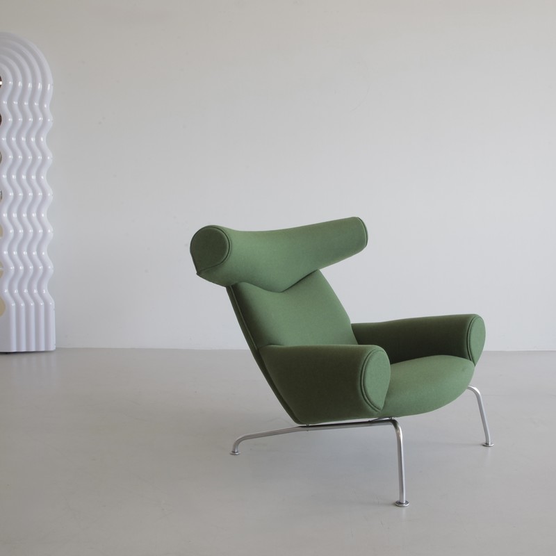 OX CHAIR & FOOTSTOOL by Hans J. WEGNER for AP STOLEN, Denmark 1970