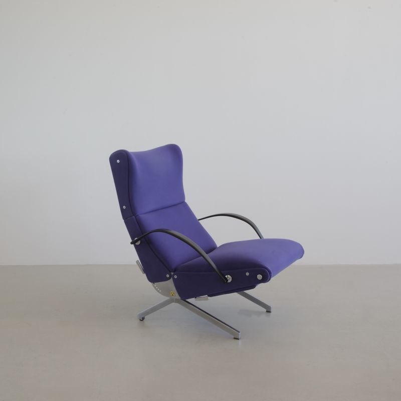 P40 Osvaldo BORSANI, (blue upholstery) Reclining Lounge Chair 