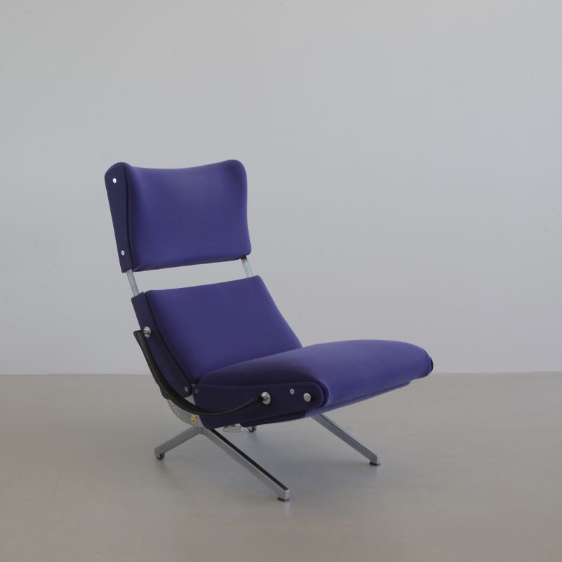 P40 Osvaldo BORSANI, (blue upholstery) Reclining Lounge Chair 