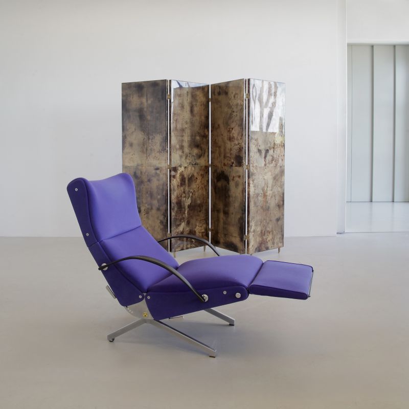 P40 Osvaldo BORSANI, (blue upholstery) Reclining Lounge Chair 