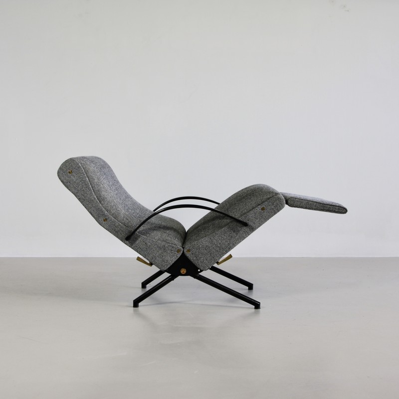 P40 Osvaldo BORSANI, (Salt and Pepper) Reclining Lounge Chair - spaceandchrome.com