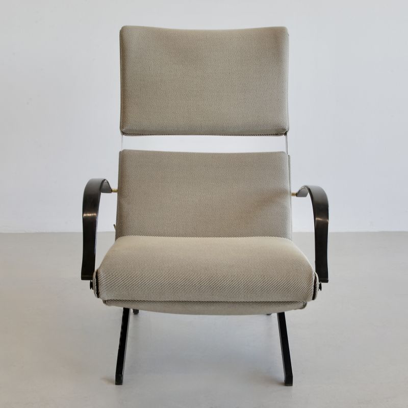 P40 Osvaldo BORSANI, (sand colourd upholstery) Reclining Lounge Chair