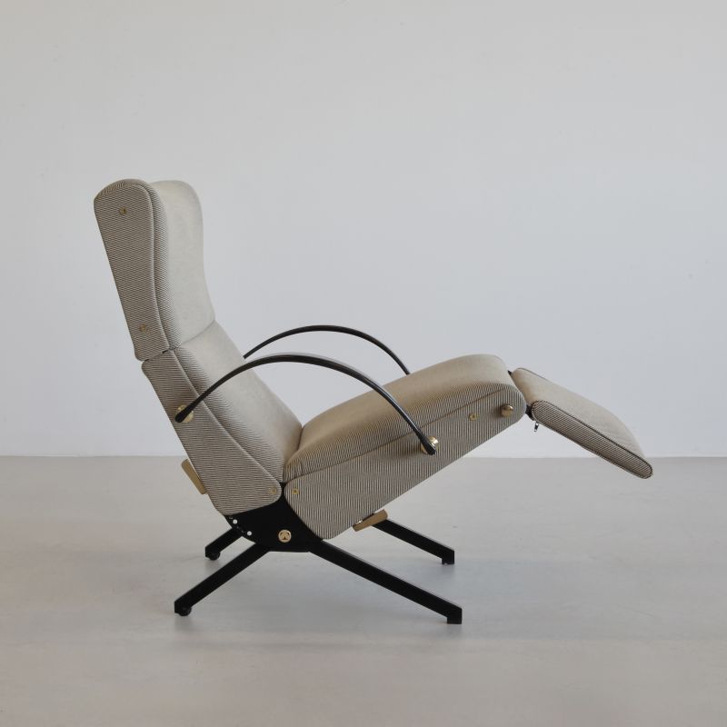 P40 Osvaldo BORSANI, (sand colourd upholstery) Reclining Lounge Chair