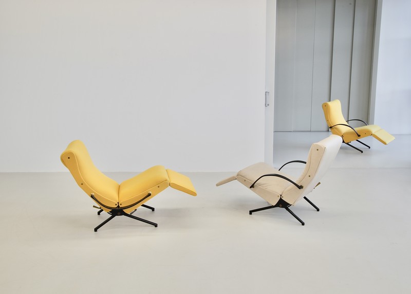 P40 Osvaldo BORSANI, (Yellow upholstery) Reclining Lounge Chair 