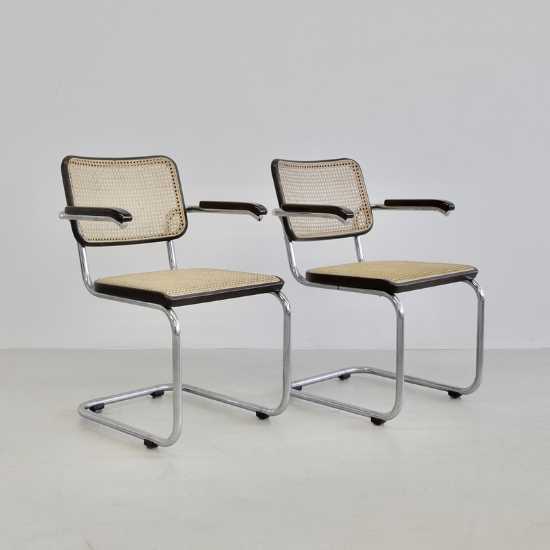 Pair of B64 Cantilever Chairs by Marcel BREUER for THONET, 1970s
