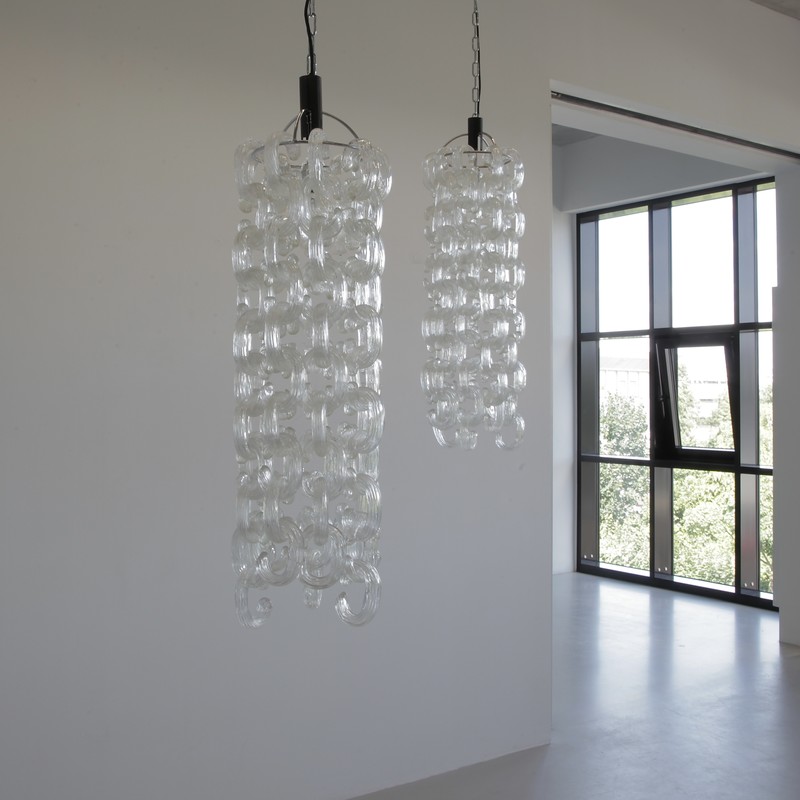 Pair of Chandeliers by Giusto Toso "Fratelli Toso", MURANO 1966