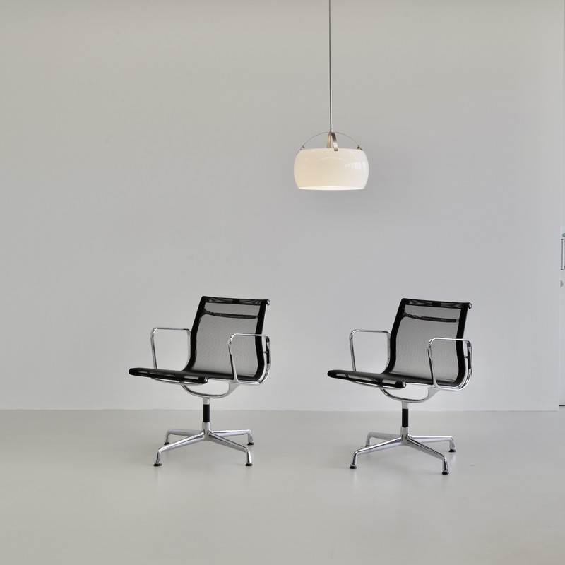 PAIR of Charles & Ray EAMES Aluminium Office Chairs (EA108)