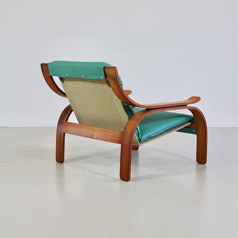 PAIR of green leather Armchairs by Marco ZANUSO, 1964