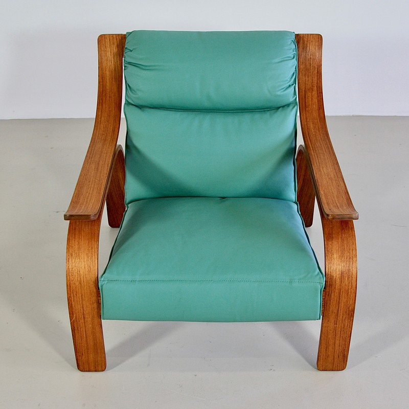 PAIR of green leather Armchairs by Marco ZANUSO, 1964