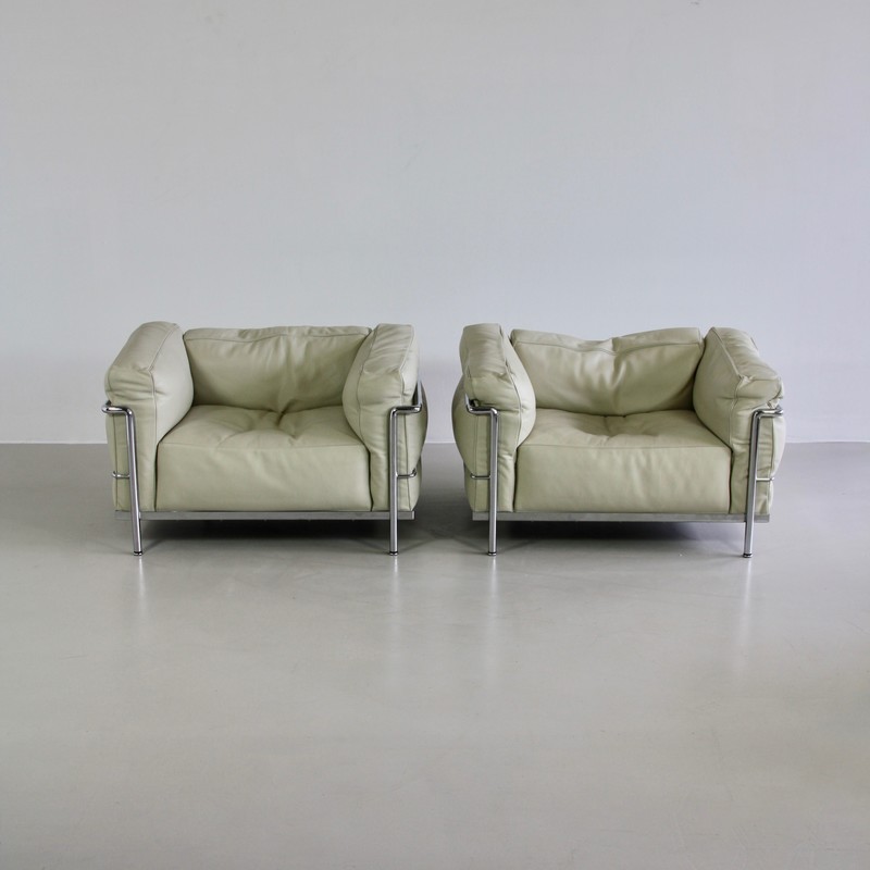 PAIR of Lounge Chairs LC3 by LE CORBUSIER, JEANNERET & PERRIAND, Cassina