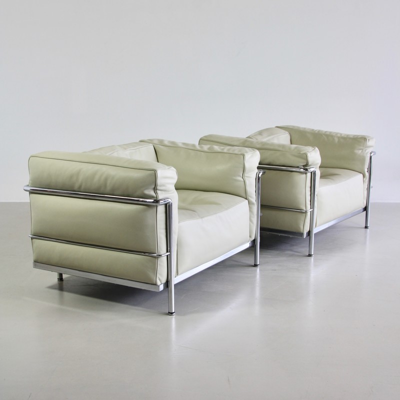 PAIR of Lounge Chairs LC3 by LE CORBUSIER, JEANNERET & PERRIAND, Cassina