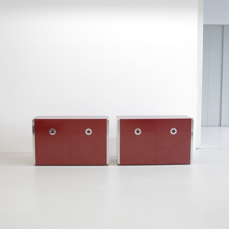 PAIR of original Sideboards by Willy RIZZO, Sabot 1972