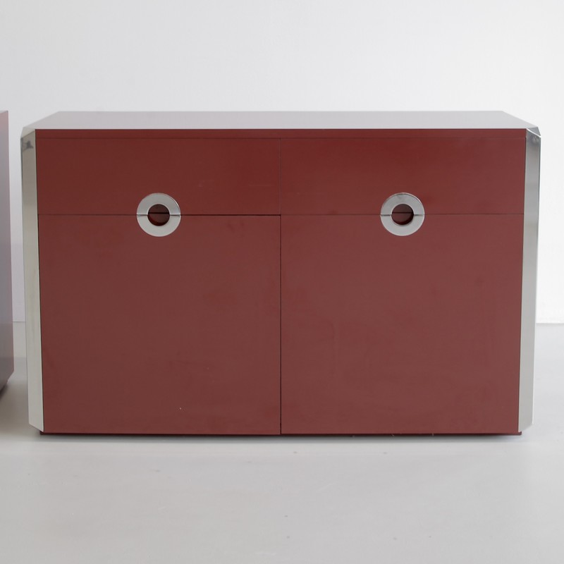 PAIR of original Sideboards by Willy RIZZO, Sabot 1972
