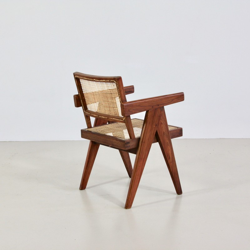 Pair of Pierre Jeanneret Cane Chair for Chandigarh, 1950