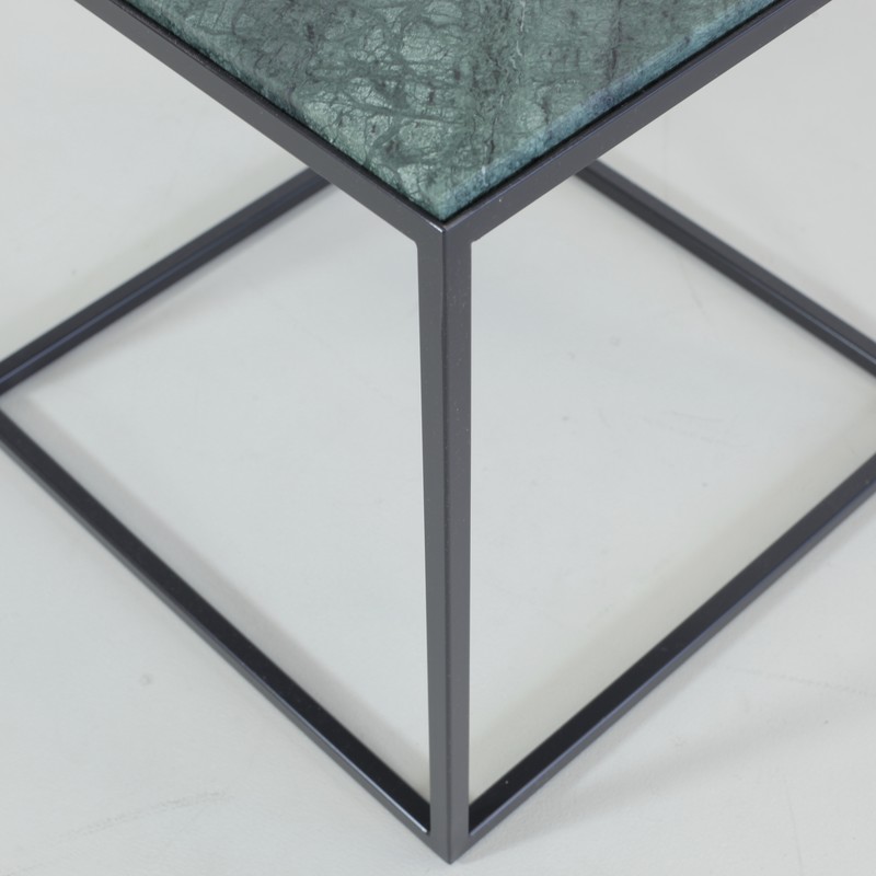 PAIR of Side Tables with Green Marble Tops