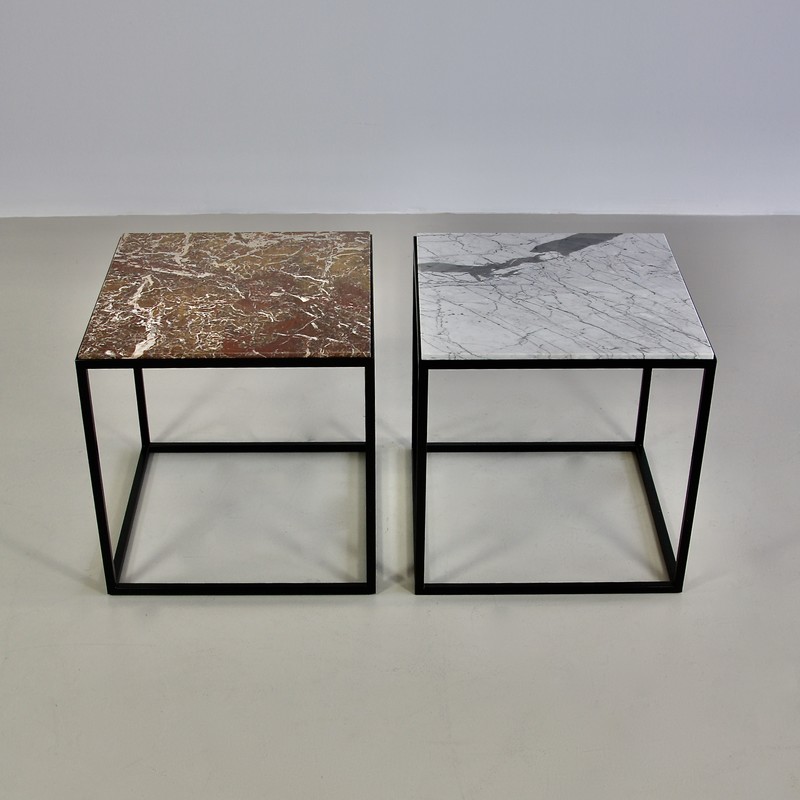 PAIR of Side Tables with Marble Tops