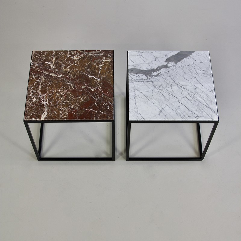 PAIR of Side Tables with Marble Tops