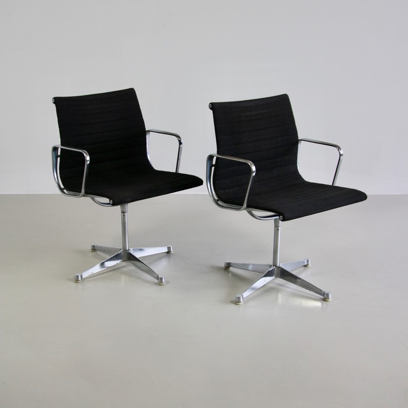 PAIR of Very Early EAMES Aluminium Chairs, 1950