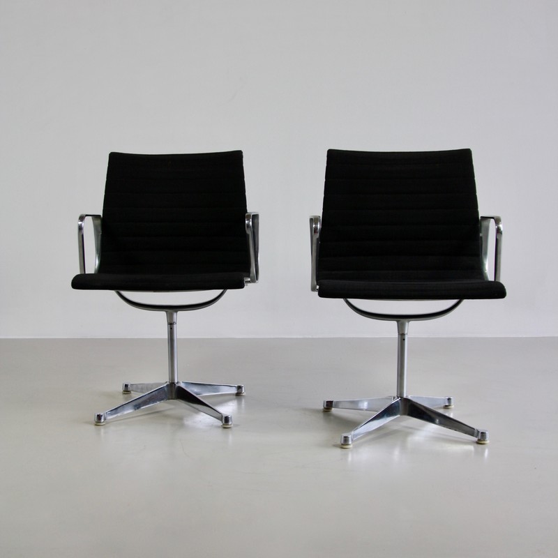 PAIR of Very Early EAMES Aluminium Chairs, 1950