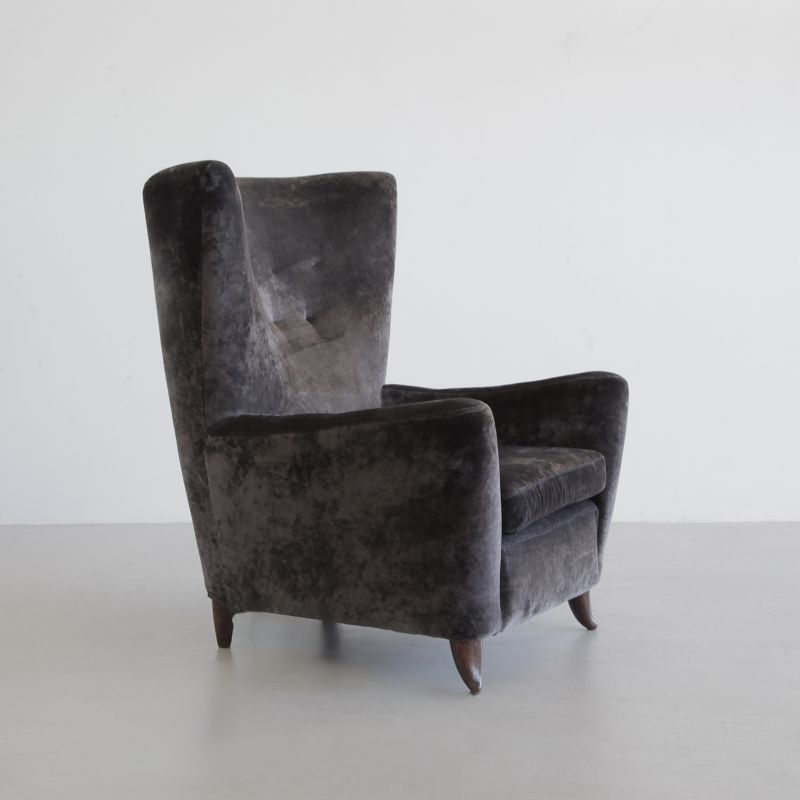 Paolo BUFFA Wingback Chair, Italy 1950s