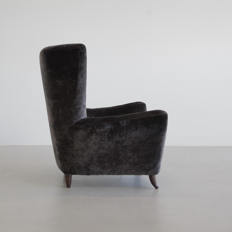 Paolo BUFFA Wingback Chair, Italy 1950s