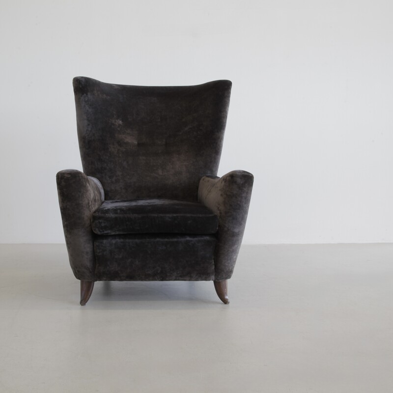 Paolo BUFFA Wingback Chair, Italy 1950s
