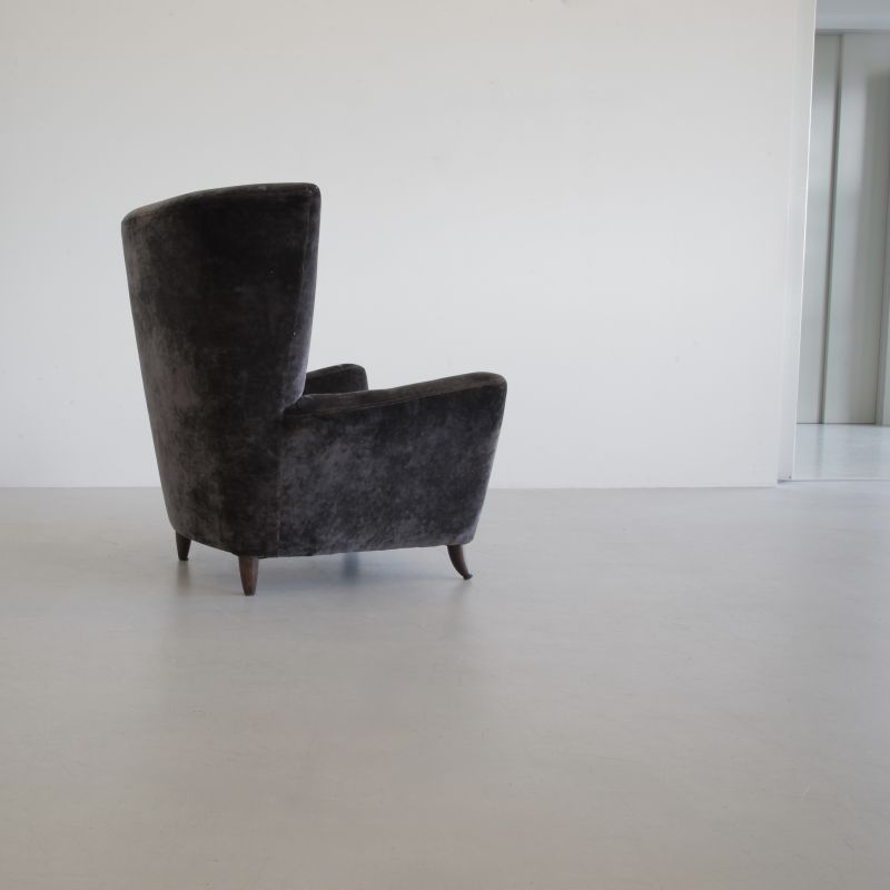 Paolo BUFFA Wingback Chair, Italy 1950s