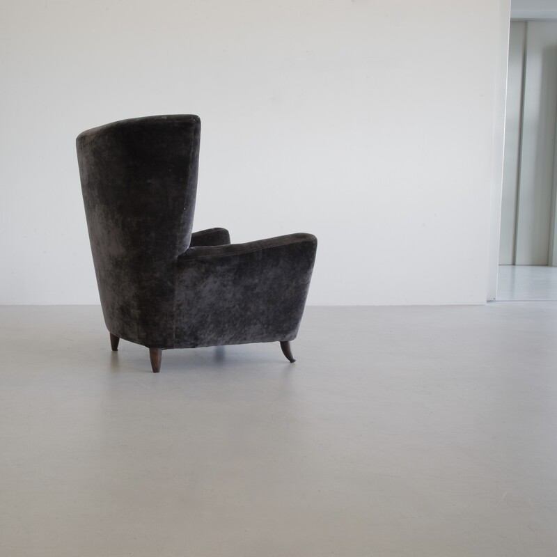 Paolo BUFFA Wingback Chair, Italy 1950s