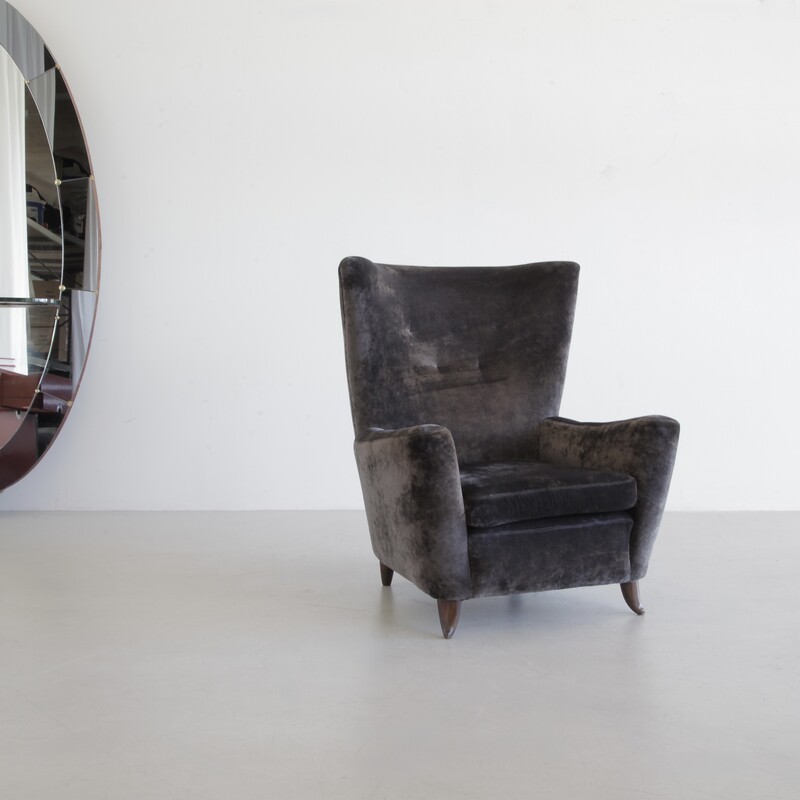 Paolo BUFFA Wingback Chair, Italy 1950s