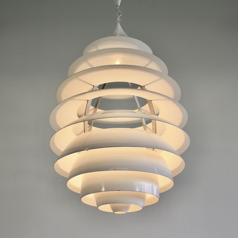 Poul HENNINGSEN & Kurt NORREGARAARD, large pendant 'LP Centrum,' in aluminum, 