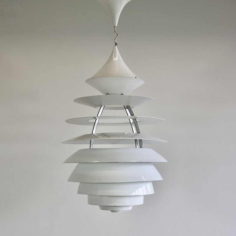Poul HENNINGSEN & Kurt NORREGARAARD, large pendant 'LP Centrum,' in aluminum, 
