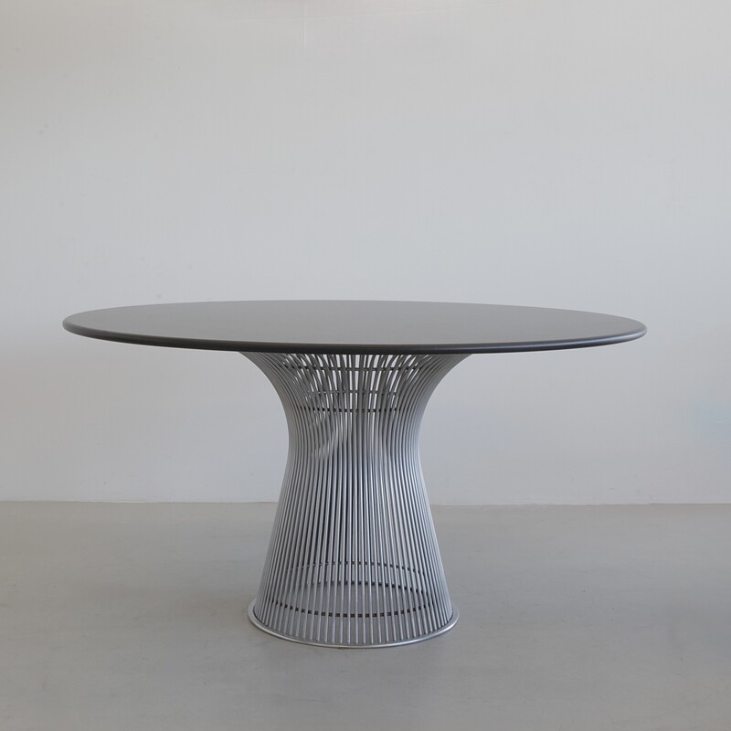 Round Warren PLATNER Dining Table with Stone Top, KNOLL INTERNATIONAL