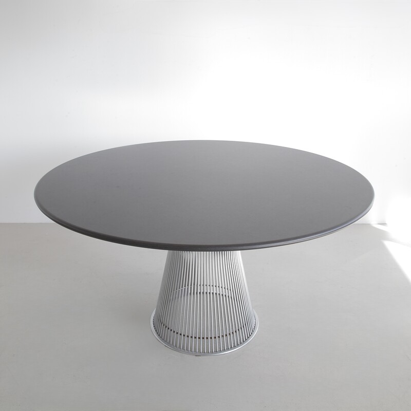 Round Warren PLATNER Dining Table with Stone Top, KNOLL INTERNATIONAL