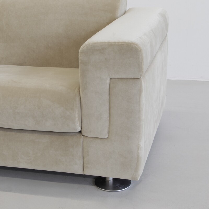 Sand Coloured Two-Seat Sofa D120 by Valeria BORSANI and Alfredo BONETTI, TECNO 1966