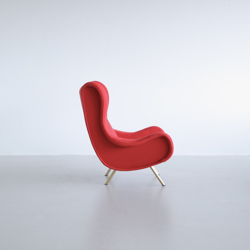 SENIOR Armchair by Marco ZANUSO, Arflex Italy (red upholstery)