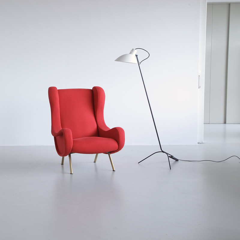 SENIOR Armchair by Marco ZANUSO, Arflex Italy (red upholstery)