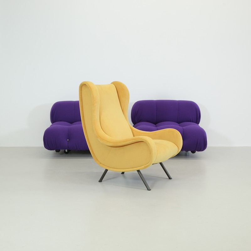 SENIOR Armchair by Marco ZANUSO, Arflex Italy (yellow velvet)