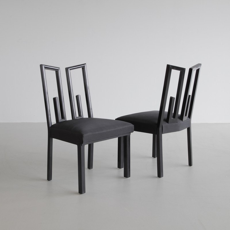 Set of 6 GREEK KEY Chairs by James Mont, U.S.A. 1950