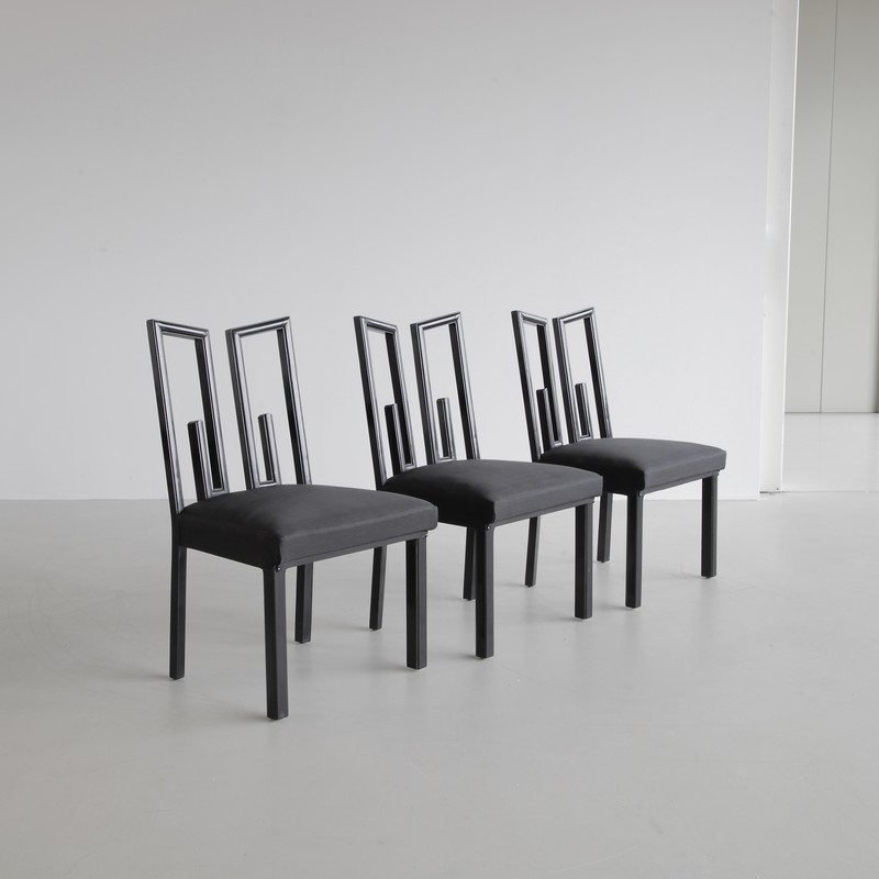 Set of 6 GREEK KEY Chairs by James Mont, U.S.A. 1950