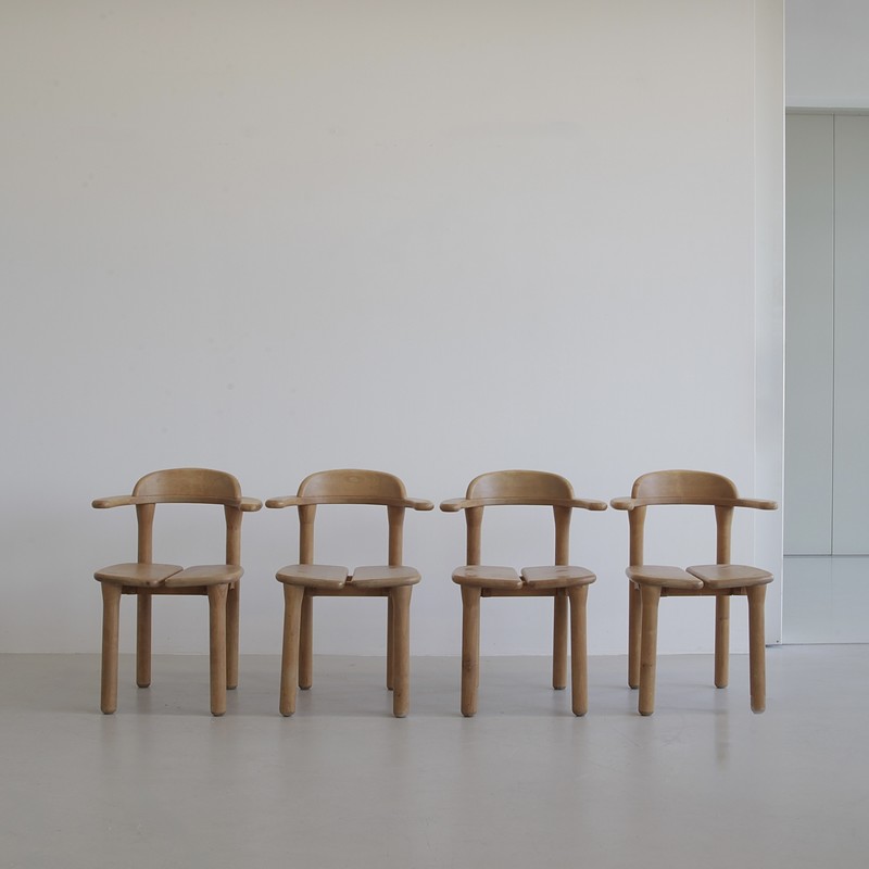 Set of Four Brutalist Armchairs by Erwin Berghammer, 1970s