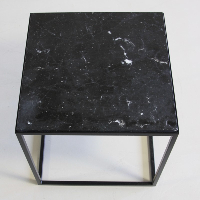 PAIR of Side Tables with marble top Space+ Chrome