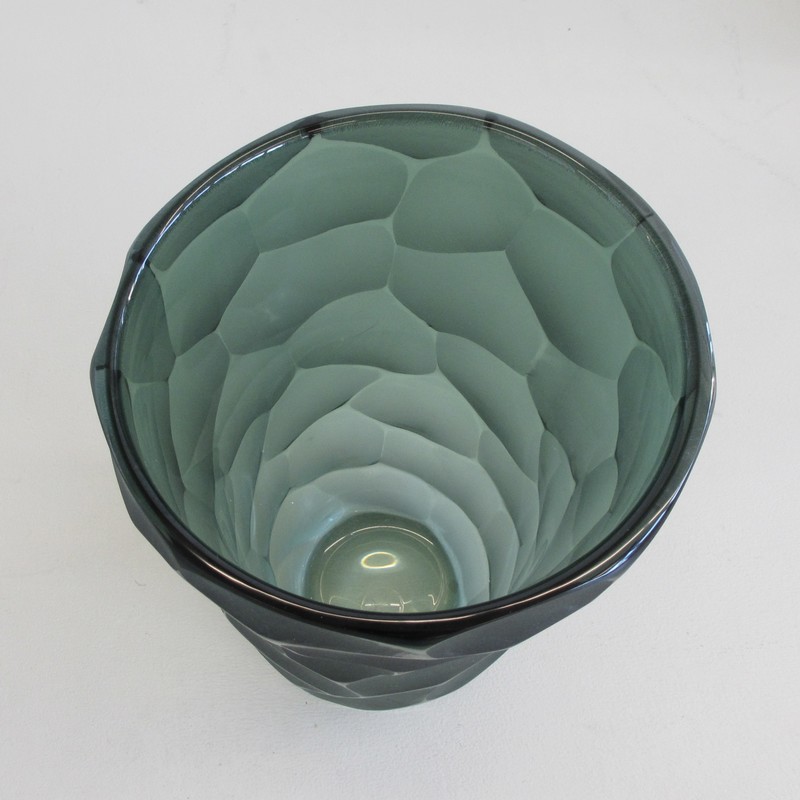 Signed MURANO Glass Vase, Italy (green)