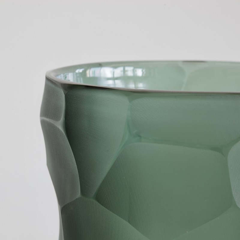 Signed MURANO Glass Vase, Italy (green)