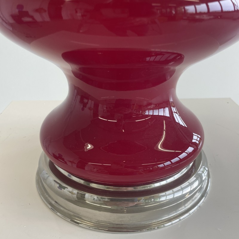 Table Lamp with Illuminated coloured Glass Base, France 1970s.