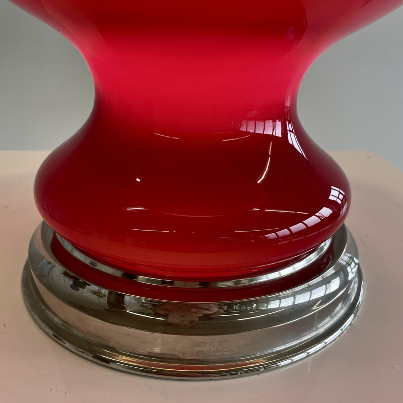 Table Lamp with Illuminated coloured Glass Base, France 1970s.