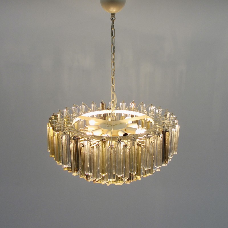 Trilobi Glass Chandelier (clear/ amber), MURANO