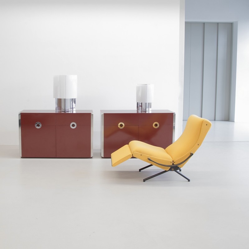 Two-Door Sideboard designed by Willy Rizzo. Italy, Maria Sabot, 1972.