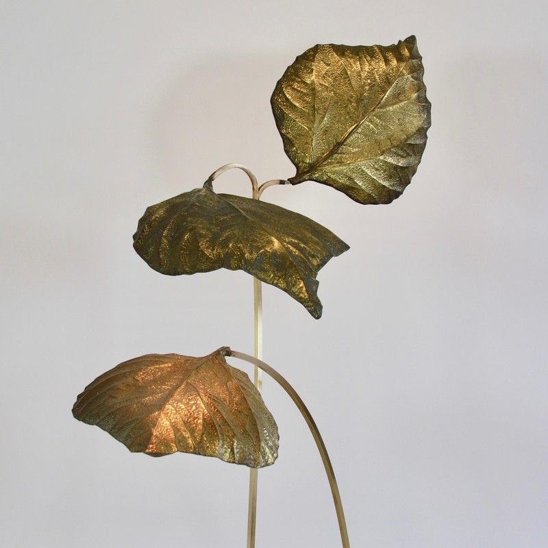 Vintage Three-Leaf Rhubarb Floor Lamp by Tommaso BARBI, 1960